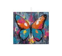 Tappetino scolapiatti colorato con farfalla per bancone della cucina, vivace decorazione artistica assorbente, tappetino scolapiatti moderno in microfibra per la decorazione della casa, 40,6 x 45,7 cm