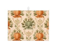 Tappetino scolapiatti colorato con fiocco di zucca assorbente per bancone della cucina, per autunno e autunno, foglie d'acero, tappetino da caffè, protezione scolapiatti con anello per appenderlo