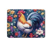 Tappetino scolapiatti colorato con gallo per bancone della cucina, in gomma assorbente, motivo floreale vivace, tappetino scolapiatti per la primavera, decorazione stagionale per cucina, protezione