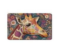 Tappetino scolapiatti colorato con giraffa per bancone della cucina, in gomma assorbente, motivo floreale vivace, tappetino scolapiatti in pelle PU bohémien, per cucina, bar, 30,5 x 50,8 cm
