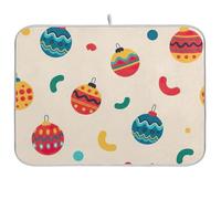 Tappetino scolapiatti colorato con lanterna beige, 45,7 x 40,6 cm, assorbente per piatti, tappetino reversibile da cucina