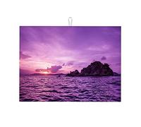 Tappetino scolapiatti colorato con montagne e paesaggio, facile da usare, grande, 18 x 24 pollici