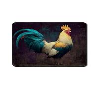 Tappetino scolapiatti colorato con motivo gallo per bancone della cucina, ispirazioni artistiche vintage in gomma assorbente, scolapiatti per feste, 30,5 x 50,8 cm