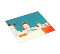 Tappetino scolapiatti colorato con mulini a vento greci, tappetino assorbente per cucina, tappetino scolapiatti natalizio da 40,6 x 45,7 cm, con anello per appendere i piatti