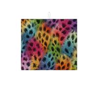 Tappetino scolapiatti colorato con stampa animalier per bancone della cucina, divertente motivo in pelliccia, assorbente, tappetino scolapiatti in microfibra, per bar, 40,6 x 45,7 cm