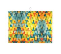 Tappetino scolapiatti colorato con stampa triangolare, assorbente, tappetino scolapiatti per cucina, tappetino antiscivolo, tovaglietta, 45,7 x 61 cm