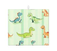 Tappetino scolapiatti colorato Dino assorbente per bancone della cucina, tappetino da caffè con dinosauro, protezione scolapiatti con anello per appenderlo, 40,6 x 45,7 cm