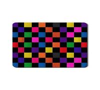 Tappetino scolapiatti colorato per bancone della cucina, tappetino scolapiatti in gomma assorbente a scacchiera, divertente tappetino per asciugare i piatti in pelle PU per proteggere bar, 30,5 x 50,8