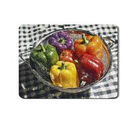 Tappetino scolapiatti colorato per bancone della cucina, vibrante campana peperoni in gomma assorbente, tappetino scolapiatti stagionale in pelle PU per protezione bancone cucina 45,7 x 61 cm