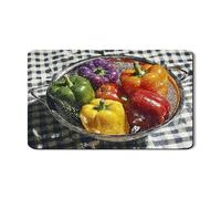 Tappetino scolapiatti colorato per bancone della cucina, vibrante campana peperoni in gomma assorbente, tappetino scolapiatti stagionale in pelle PU per protezione bancone cucina 30,5 x 50,8 cm