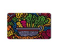 Tappetino scolapiatti colorato per scolapiatti per bancone della cucina, arte moderna in gomma assorbente, tappetino scolapiatti in pelle PU primaverile, 30,5 x 50,8 cm