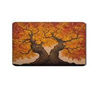 Tappetino scolapiatti con albero autunnale per bancone della cucina, in gomma assorbente arancione e marrone, tappetino scolapiatti rustico in pelle PU per proteggere la cucina, 30,5 x 50,8 cm