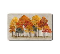 Tappetino scolapiatti con albero autunnale per cucina, rustico arancione giallo foresta assorbente in gomma, accogliente tappetino scolapiatti in pelle PU per bar 30,5 x 50,8 cm