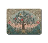 Tappetino scolapiatti con albero della vita, tappetino scolapiatti in gomma assorbente con motivo floreale vintage, tappetino scolapiatti in pelle PU per bar, 45,7 x 61 cm