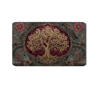 Tappetino scolapiatti con albero della vita, tappetino scolapiatti in gomma assorbente floreale, tappetino scolapiatti vintage in pelle PU per bar, 30,5 x 50,8 cm