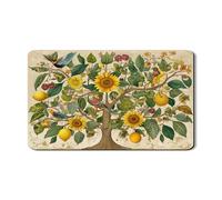 Tappetino scolapiatti con albero di girasole per bancone della cucina, tappetino scolapiatti in gomma assorbente floreale colorato, tappetino scolapiatti estivo in pelle PU per bar 30,5 x 50,8 cm