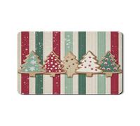 Tappetino scolapiatti con albero di Natale, per bancone della cucina, a righe rosse e verdi, in gomma assorbente, tappetino scolapiatti in pelle sintetica per bancone della cucina, 30,5 x 50,8 cm