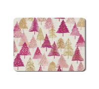 Tappetino scolapiatti con albero di Natale, per bancone della cucina, in gomma assorbente color pesca e foresta dorata, tappetino scolapiatti in pelle sintetica per proteggere il bancone della cucina