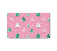 Tappetino scolapiatti con albero di Natale, per bancone della cucina, in gomma assorbente, con fiocco di neve, colore verde pesca, tappetino scolapiatti in pelle sintetica per vacanze, 30,5 x 50,8 cm