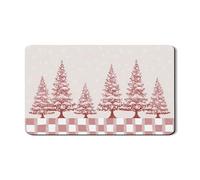 Tappetino scolapiatti con albero di Natale per bancone della cucina, in gomma assorbente, in gomma di pino rosso, tappetino per asciugare i piatti a scacchi invernale per bar, 30,5 x 50,8 cm