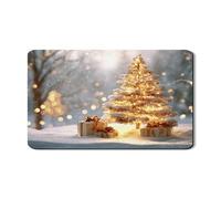 Tappetino scolapiatti con albero di Natale per bancone della cucina, in gomma assorbente invernale innevata, tappetino scolapiatti in pelle sintetica per caffè, 30,5 x 50,8 cm