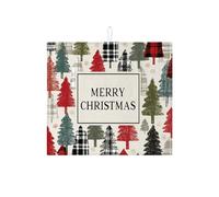 Tappetino scolapiatti con albero di Natale, per bancone della cucina, in stile rustico scozzese, assorbente, in microfibra, per proteggere il bancone della cucina, 40,6 x 45,7 cm