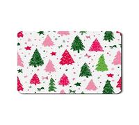 Tappetino scolapiatti con albero di Natale, per bancone della cucina, motivo pino verde pesca, in gomma assorbente, tappetino scolapiatti in pelle sintetica per decorazioni natalizie, 30,5 x 50,8 cm