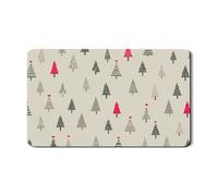 Tappetino scolapiatti con albero di Natale per bancone della cucina, motivo rosso e grigio, in gomma assorbente, tappetino scolapiatti invernale in pelle sintetica per cucina, 30,5 x 50,8 cm