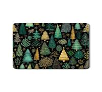 Tappetino scolapiatti con albero di Natale per bancone della cucina, tappetino scolapiatti in gomma assorbente verde e oro, tappetino scolapiatti in pelle PU per bar, 30,5 x 50,8 cm