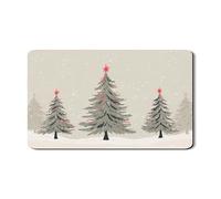 Tappetino scolapiatti con albero di Natale per cucina, motivo pino invernale, in gomma, assorbente, tappetino scolapiatti in pelle sintetica per bancone della cucina, 30,5 x 50,8 cm