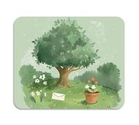 Tappetino scolapiatti con albero verde e fiori bianchi ad acquerello lavabile assorbente in terra diatomacea tappetino da cucina gadget da banco 60 x 50 cm