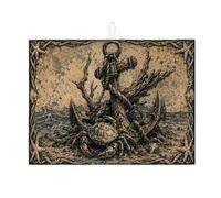 Tappetino scolapiatti con ancoraggi nautici per bancone della cucina, tappetino assorbente per scolapiatti in microfibra, protezione per l'estate e la costa, 45,7 x 61 cm
