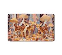 Tappetino scolapiatti con animali della foresta, per bancone della cucina, fantasioso cervo floreale assorbente in gomma scolapiatti, tappetino scolapiatti in pelle PU autunnale per decorazione