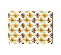 Tappetino scolapiatti con api e girasoli per bancone della cucina, tappetino in gomma assorbente con motivo floreale giallo rustico, tappetino estivo in pelle PU per proteggere la cucina, 45,7 x 61 cm