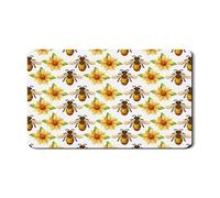 Tappetino scolapiatti con api e girasoli per bancone della cucina, tappetino in gomma assorbente floreale giallo rustico, tappetino estivo in pelle PU per proteggere la cucina, 30,5 x 50,8 cm