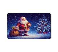 Tappetino scolapiatti con Babbo Natale per bancone della cucina, scena festiva, in gomma assorbente, scolapiatti in pelle sintetica per vacanze, 30,5 x 50,8 cm