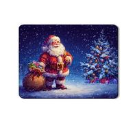 Tappetino scolapiatti con Babbo Natale per bancone della cucina, scena festiva, in gomma assorbente, tappetino scolapiatti in pelle PU, 45,7 x 61 cm