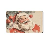 Tappetino scolapiatti con Babbo Natale per bancone della cucina, tappetino scolapiatti in gomma assorbente rossa, tappetino scolapiatti natalizio in pelle sintetica per proteggere le vacanze, 30,5 x