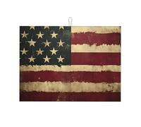 Tappetino scolapiatti con bandiera americana retrò, assorbente, tappetino scolapiatti per bancone della cucina, tappetino vintage con bandiera americana, protezione scolapiatti con anello per