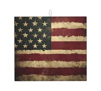 Tappetino scolapiatti con bandiera americana retrò, assorbente, tappetino scolapiatti per bancone della cucina, tappetino vintage con bandiera americana, protezione scolapiatti con anello per