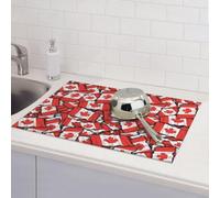 Tappetino scolapiatti con bandiera canadese per bancone della cucina, tappetino assorbente in microfibra, reversibile, lavabile, 45,7 x 61,7 cm, per decorare la casa, la cucina, la sala da pranzo