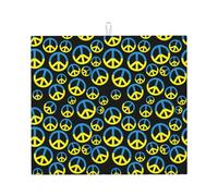 Tappetino scolapiatti con bandiera della pace, tappetino in microfibra per scolapiatti per bancone della cucina, tappetino super assorbente, tappetino per asciugare i piatti in lavatrice, 40,6 x 45,7