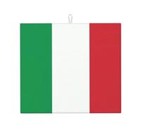 Tappetino scolapiatti con bandiera italiana, per macchina da caffè, assorbente, in microfibra, per bancone della cucina, 40,6 x 45,7 cm