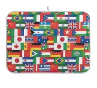 Tappetino scolapiatti con bandiere colorate, tappetino scolapiatti reversibile per decorare la casa e la cucina, 40,6 x 45,7 cm
