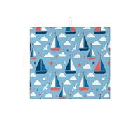 Tappetino scolapiatti con barche a vela nautiche per bancone della cucina, divertente tappetino assorbente blu per scolapiatti estivo in microfibra per protezione bar 40,6 x 45,7 cm