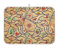 Tappetino scolapiatti con bussola nautica e mappa del mare, tappetino per scolapiatti da cucina, assorbente, reversibile, tappetino da caffè 40,6 x 45,7 cm