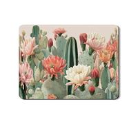 Tappetino scolapiatti con cactus floreale per bancone della cucina, tappetino in gomma assorbente verde pesca, tappetino scolapiatti ispirato alla natura primaverile per protezione del bancone della