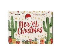 Tappetino scolapiatti con cactus Merry Christmas per bancone della cucina, tappetino scolapiatti in gomma assorbente verde con cactus verde, tappetino scolapiatti in pelle PU 45,7 x 61 cm