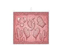 Tappetino scolapiatti con cactus rosso per bancone della cucina, in stile sud-occidentale, assorbente, tappetino scolapiatti in microfibra rustico autunnale per decorazione bancone della cucina, 40,6