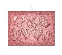 Tappetino scolapiatti con cactus rosso per bancone della cucina, in stile sud-occidentale, assorbente, tappetino scolapiatti in microfibra rustico autunnale per decorazione bancone della cucina, 45,7